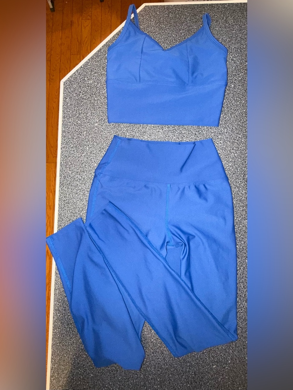 Five Dancewear 2 Piece Blue Set Bra Top And Pants Size Youth XL